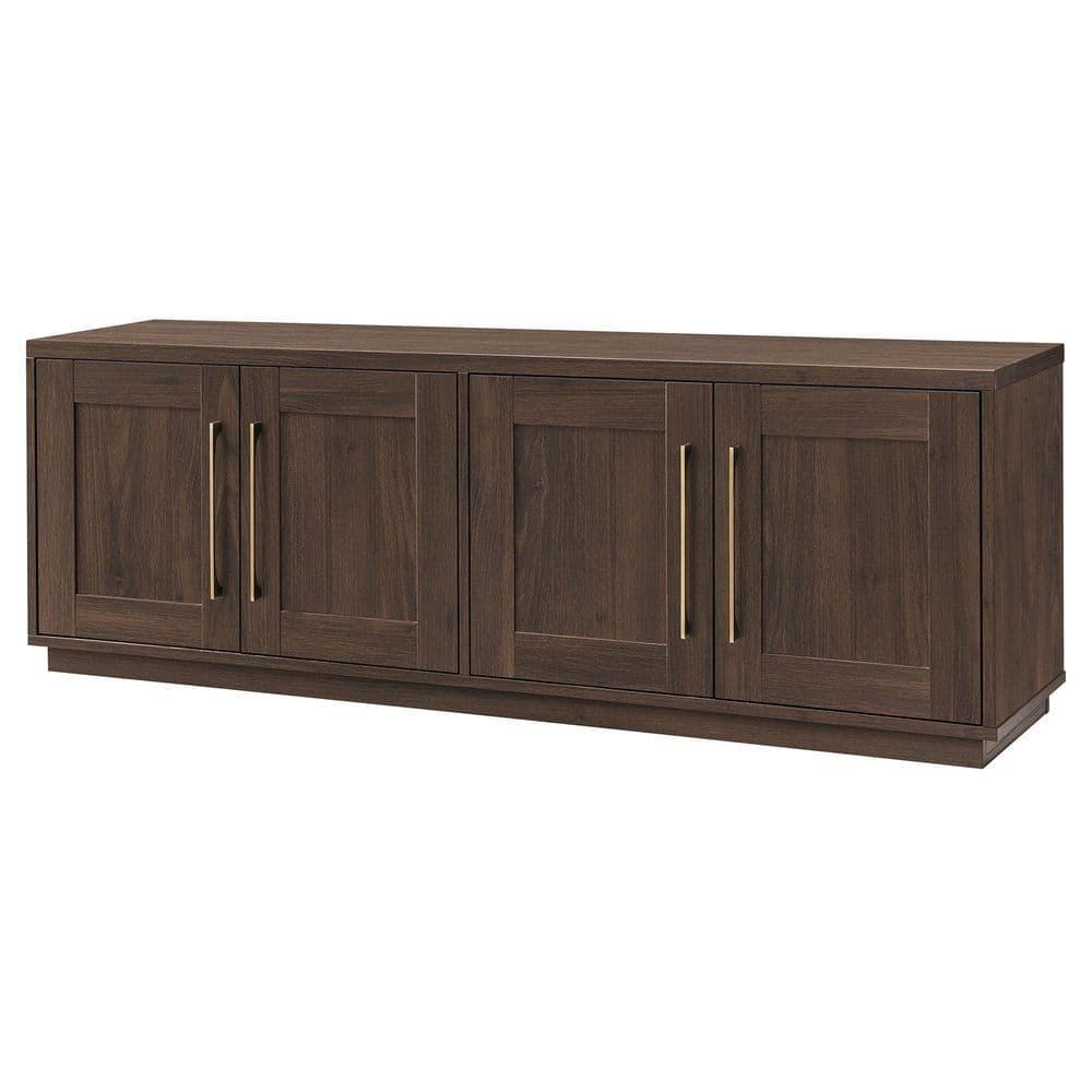 Evelyn&Zoe Tillman Rectangular TV Stand for TV's up to 75", Alder Brown
