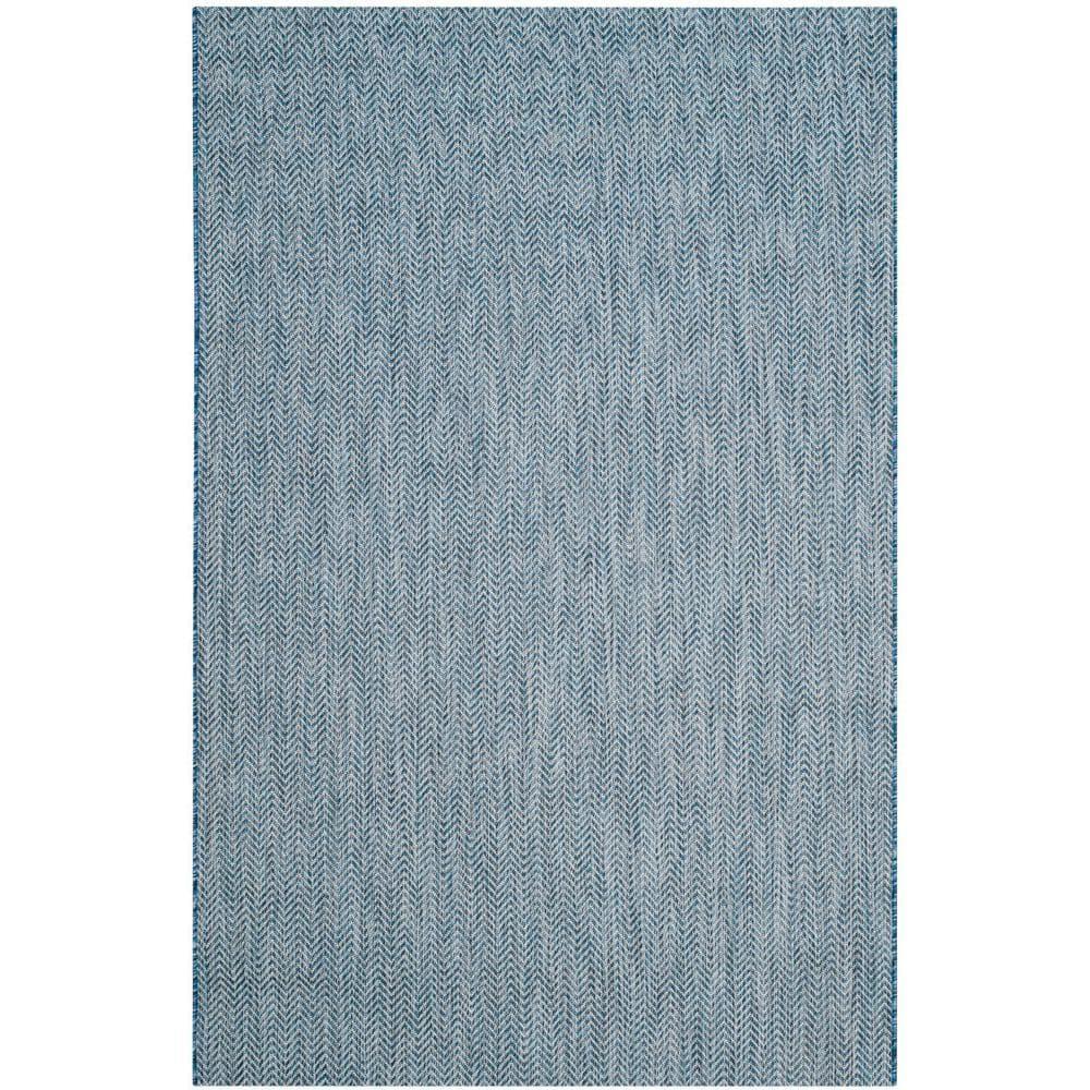 Courtyard CY8022 Power Loomed Indoor and Outdoor Area Rug - Navy/Grey - 5'3"x7'7" - Safavieh