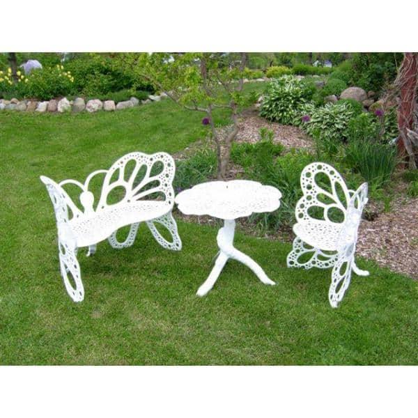 FlowerHouse FHBFSET3-W Butterfly Garden Set - white