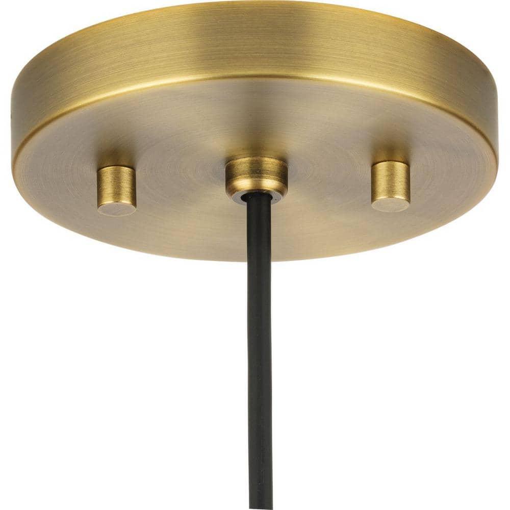 Progress Lighting Cofield 1-Light Pendant, Vintage Brass, Glass Shade