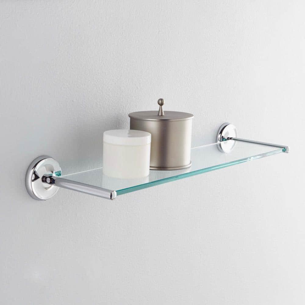 Designer II Wall Mounted 22.50"L Tempered Glass Shelf |Floating Glass Shelf