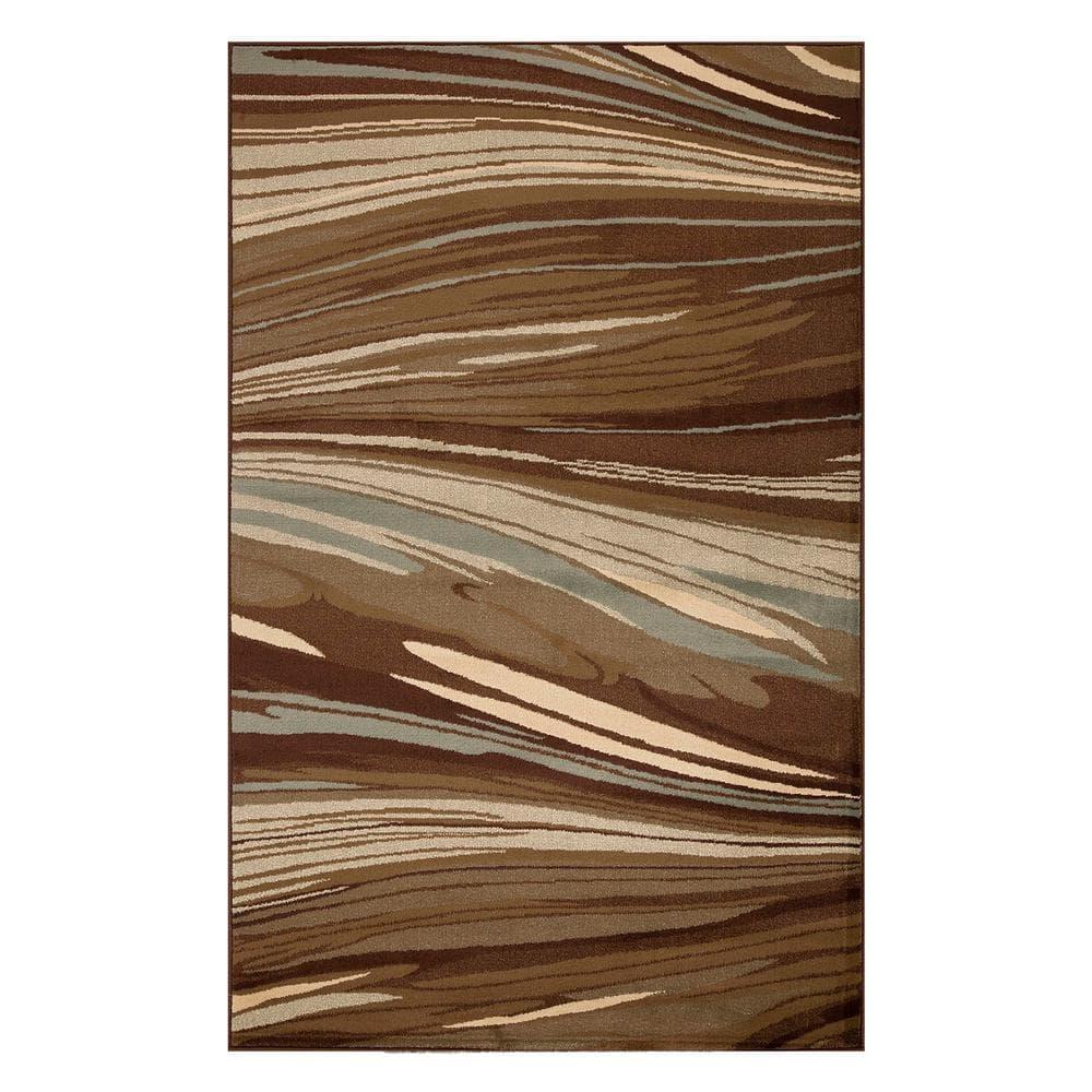 Superior Modern, Contemporary, Transitional Multi-Colored Wavy Line Area Rug, 8' x 10'