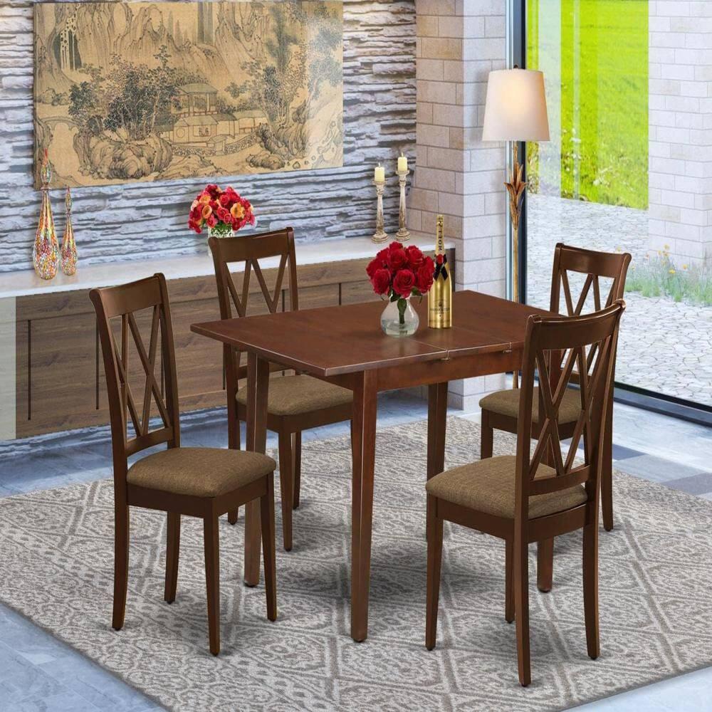 East West Furniture Norfork 5-piece Traditional Wood Dining Set in Mahogany