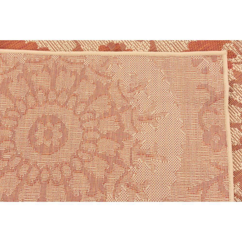 Unique Loom Alfombra de Área de Colección Botánica para Exteriores - Medallón (6' 1" Cuadrado Terracota/beige)