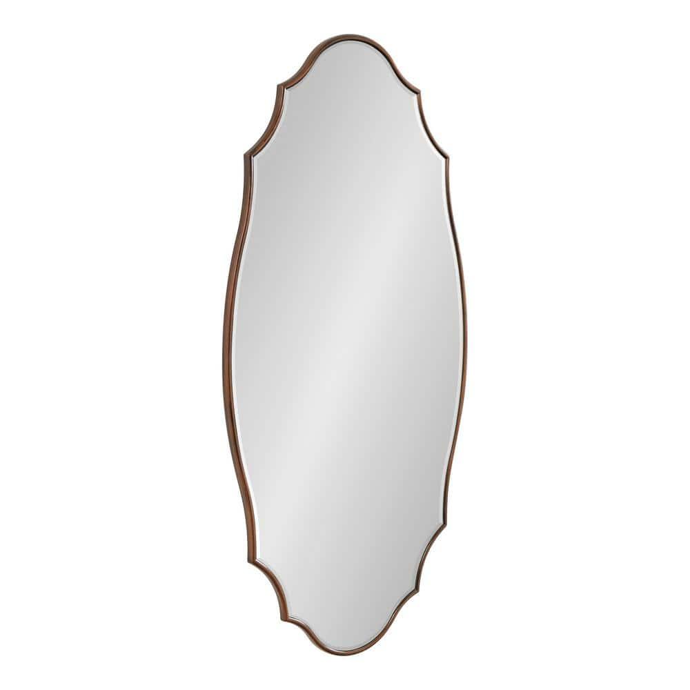 Kate and Laurel Leanna Scalloped Oval Wall Mirror, 20x42, Bronze