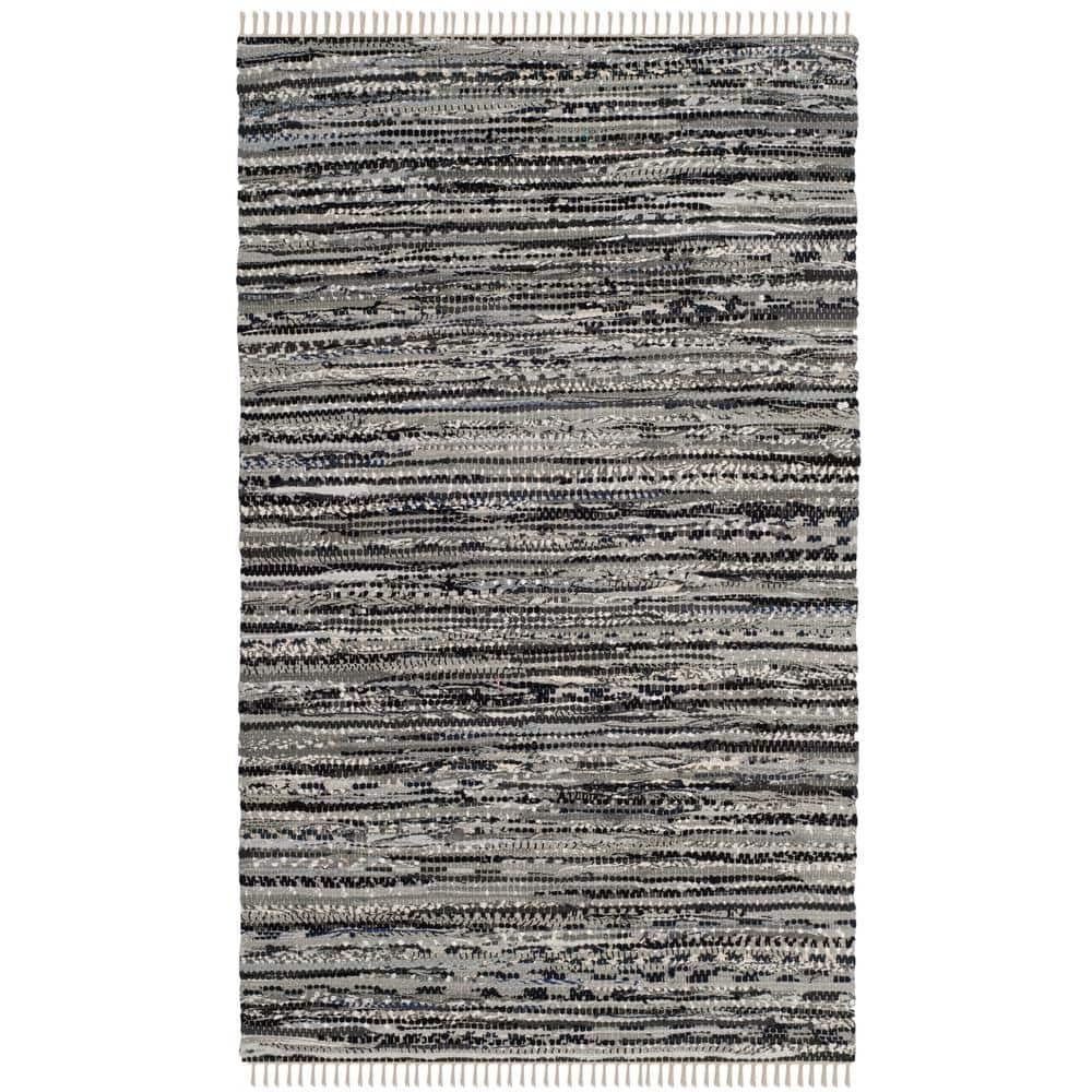 Rag Rug RAR128 Hand Woven Indoor Accent Rug - Grey - 2'x3' - Safavieh.