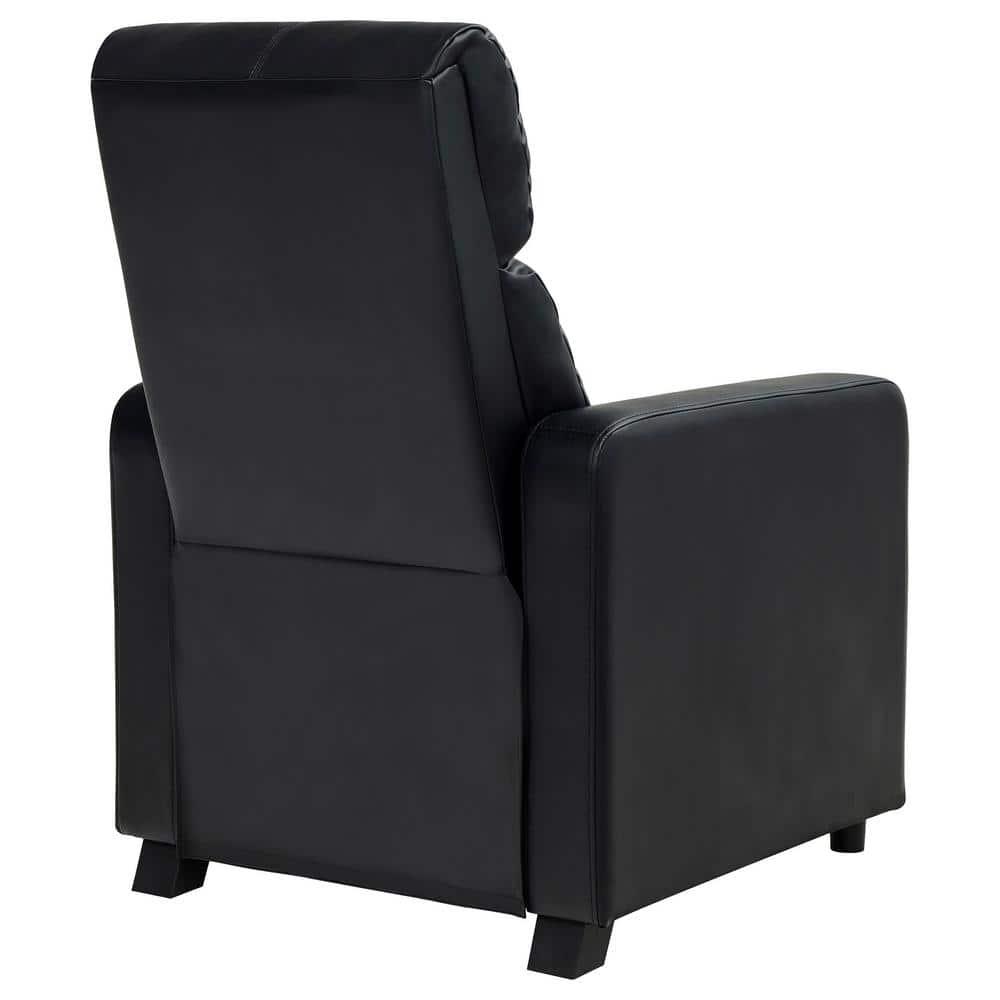 Coaster Toohey Faux Leather Home Theater Push Back Recliner Black