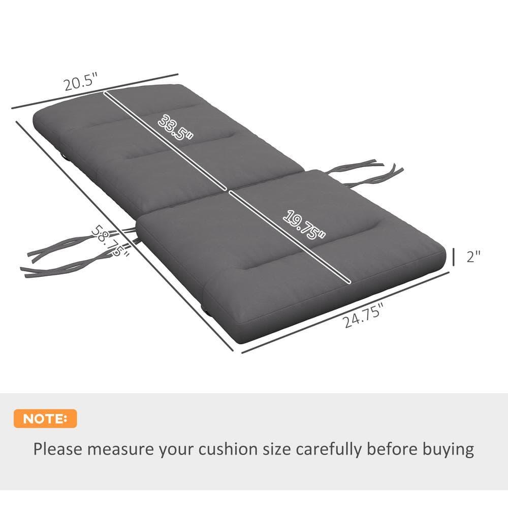 Outsunny Adirondack Chair Cushions, Outdoor Chair Cushions with Seat Cushion, Back Cushion and Ties, Water Repellent Replacement Patio Seat Pads, Gray