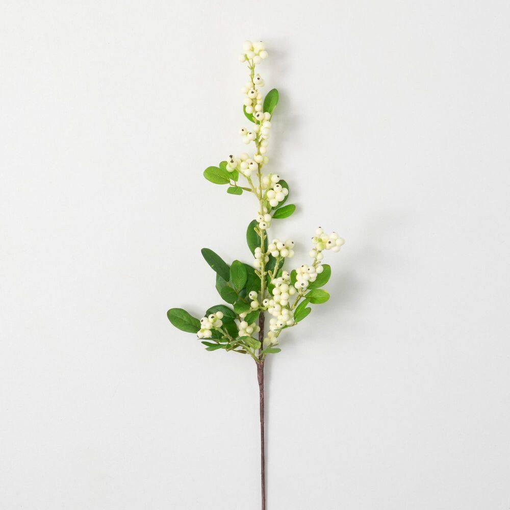 Sullivans Artificial Creamy White Berry Stem 33.5"H White