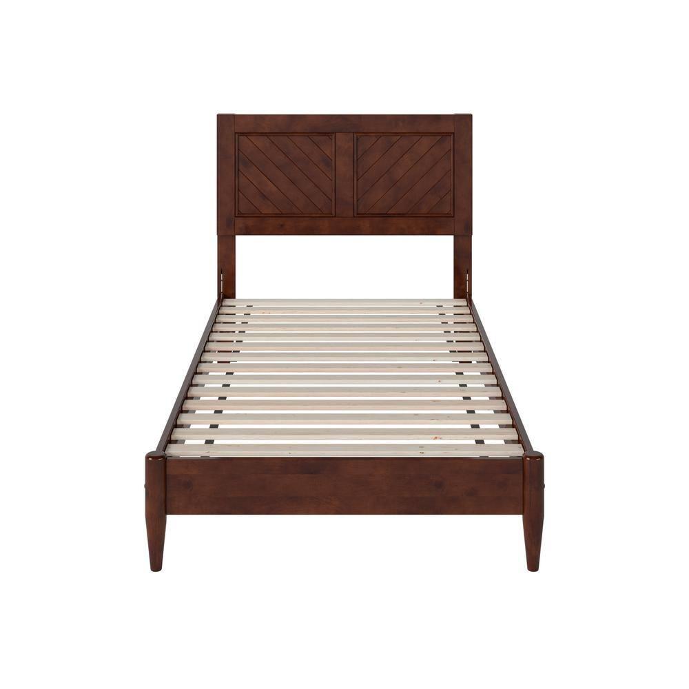 AFI Furnishings Berkshire Twin Solid Wood Low Profile Platform Bed in Walnut