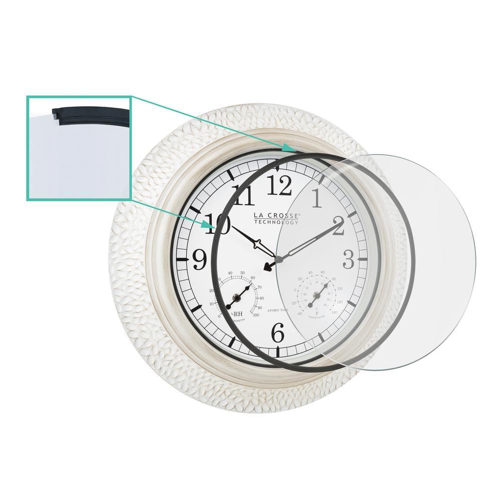 La Crosse Technology 21" Atomic Analog Wall Clock with Temperature & Humidity