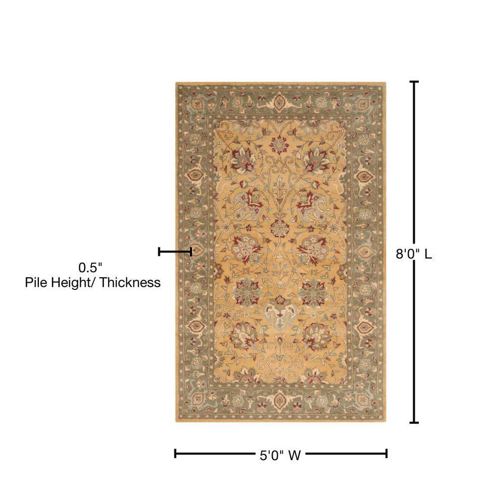 Antiquity AT21 Hand Tufted Indoor Area Rug - Gold - 5'x8' - Safavieh