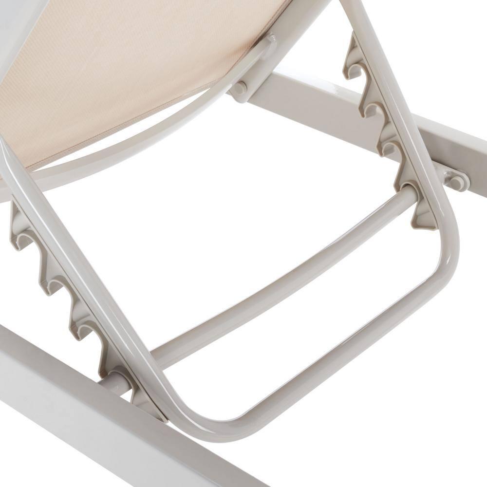 Fionne Sunlounger - Outdoor - PAT9038 - White/Beige -Safavieh