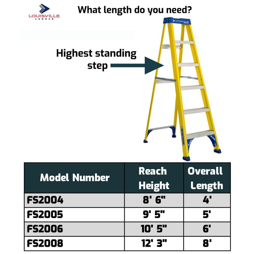 Louisville Ladder 8 ft. Fiberglass Step Ladder with 250 lbs. Load Capacity Type I Duty Rating