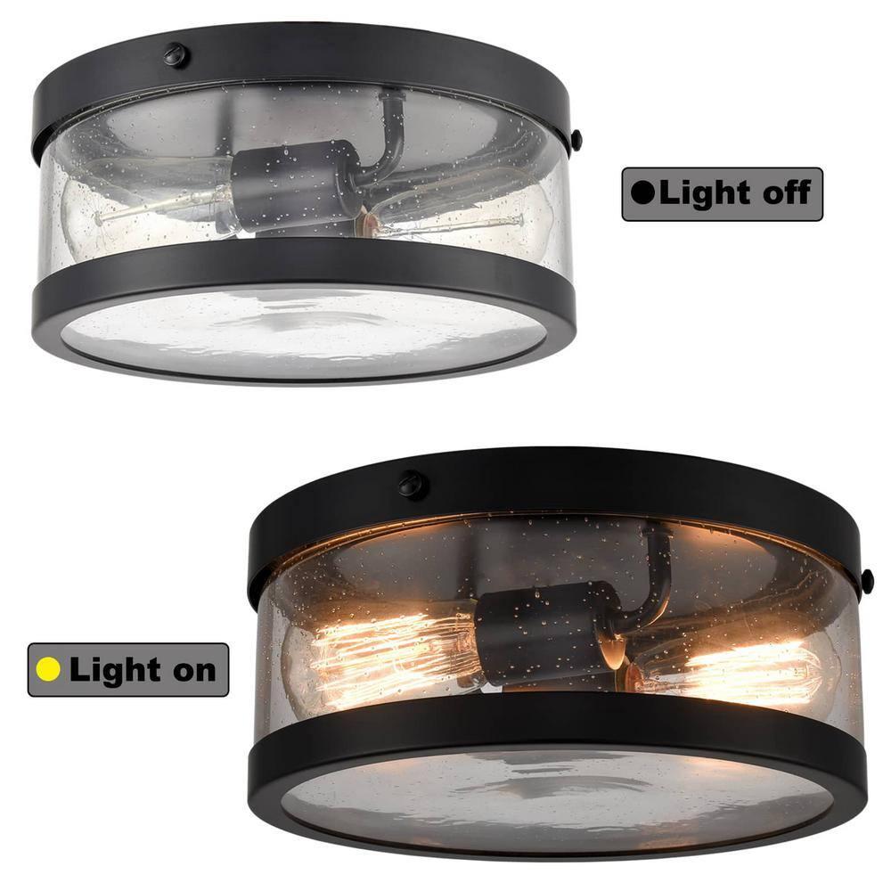 Lampkins 2 - Light Seeded Glass Shaded Flush Mount