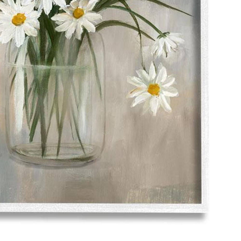 Stupell Industries Daisy Bloom Bouquet Potted Flowers Abstract Pattern White Framed Giclee, 24 x 30