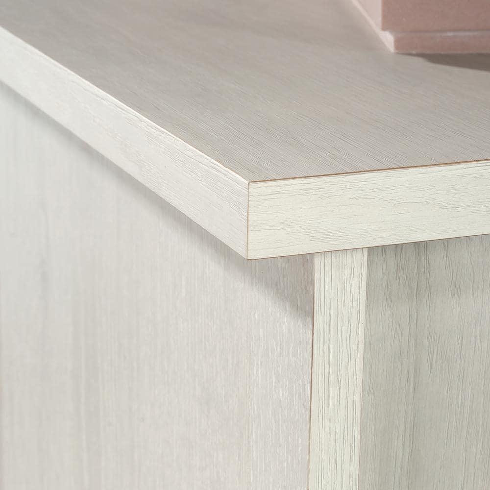 Sauder Summit Station Storage Cabinet Glacier Oak: Laminated MDF, 4 Adjustable Shelves, CARB Certified
