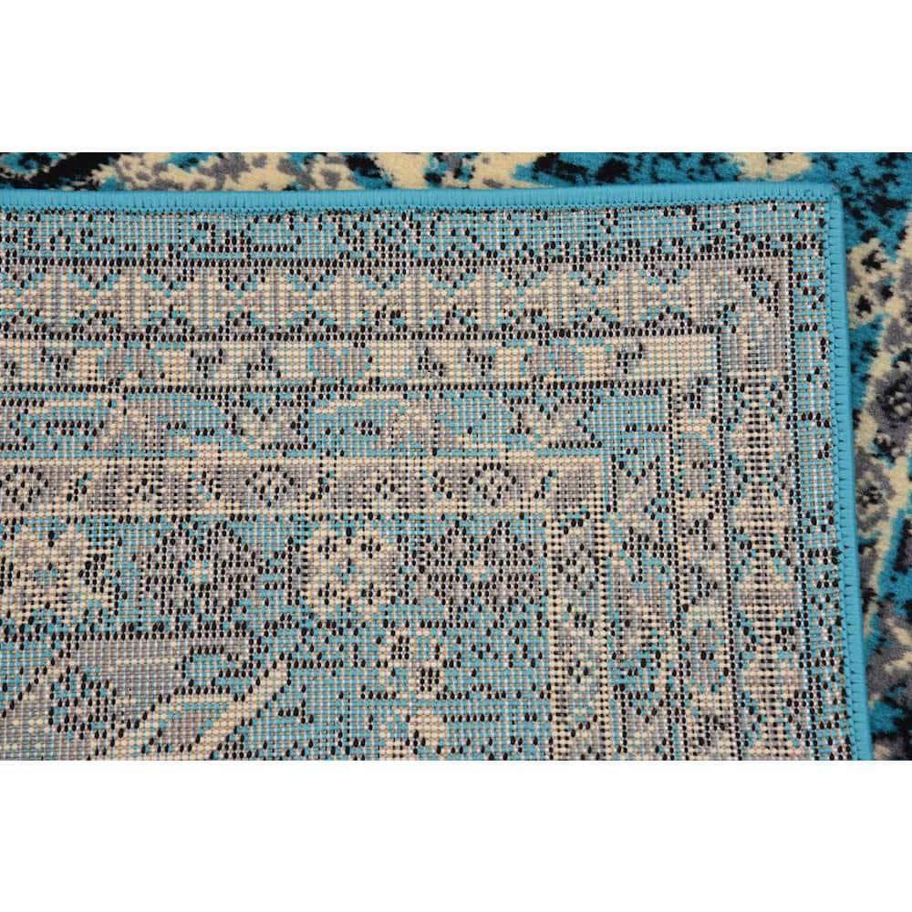 Unique Loom 2' 7 x 10' 0 Runner Turquoise Taftan Oasis Area Rug