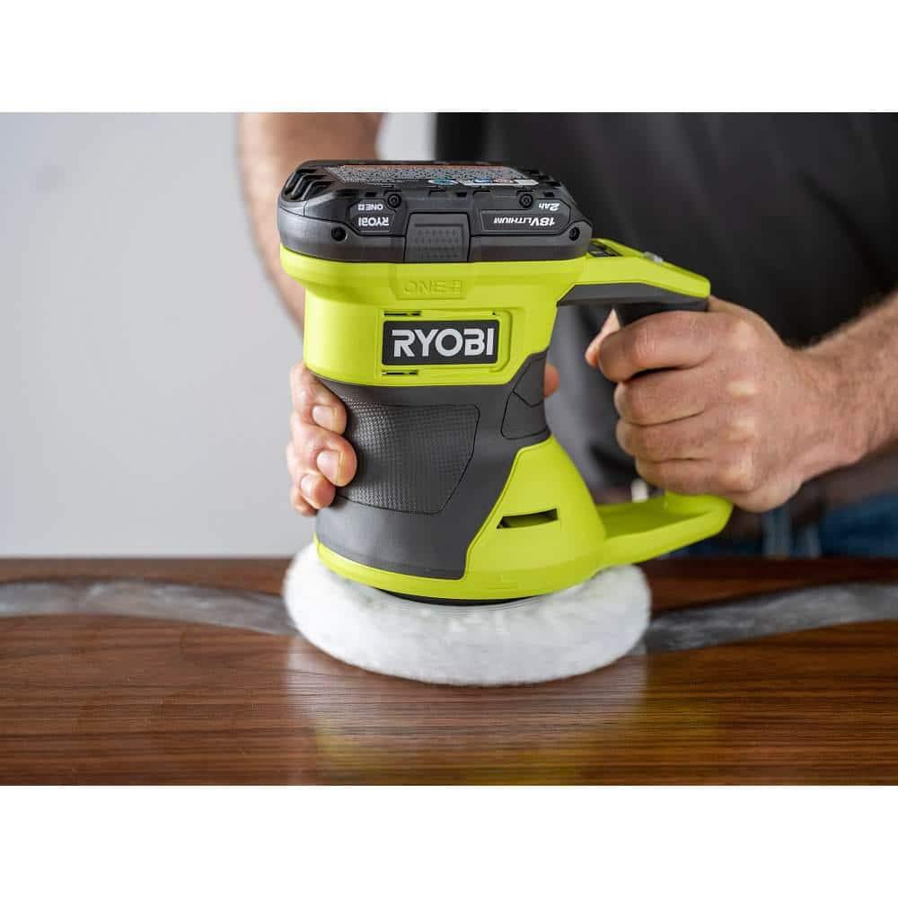 RYOBI ONE+ 18V Cordless 6 in. Two Speed Random Orbit Buffer (Tool Only), PCL460B