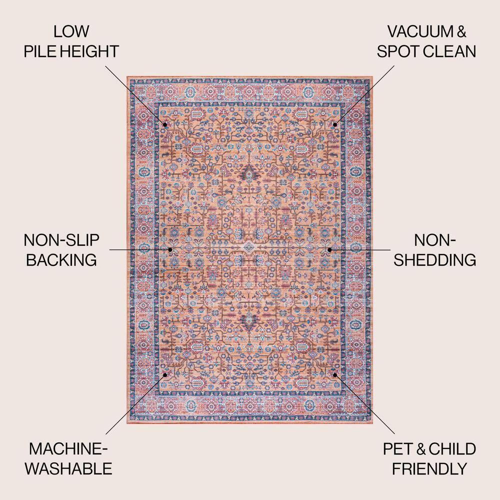 3' x 5' Kemer All-Over Persian Machine Washable Indoor/Outdoor Area Rug, Multi - JONATHAN Y
