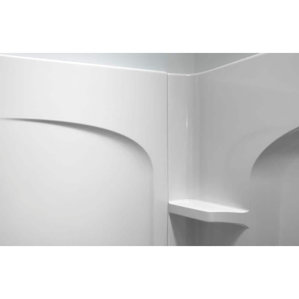 Ensemble 32 in. x 60 in. x 74 in. Bath and Shower Kit with Right-Hand Drain in White