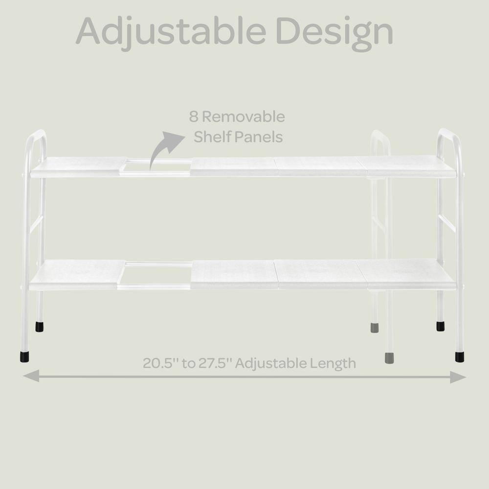 Under Sink Organizer - 2 Tier Adjustable Shelf Organizer with 8 Removable Panels - Kitchen or Bathroom Under Sink Organizers and Storage by Home-Complete