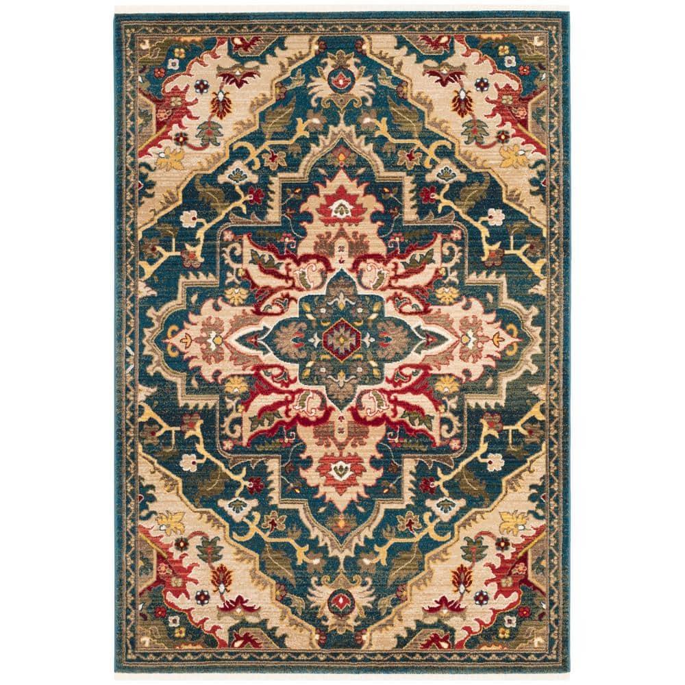 Kashan KSN304 Power Loomed Area Rug - Blue/Beige - 5'1"x7'5" - Safavieh.