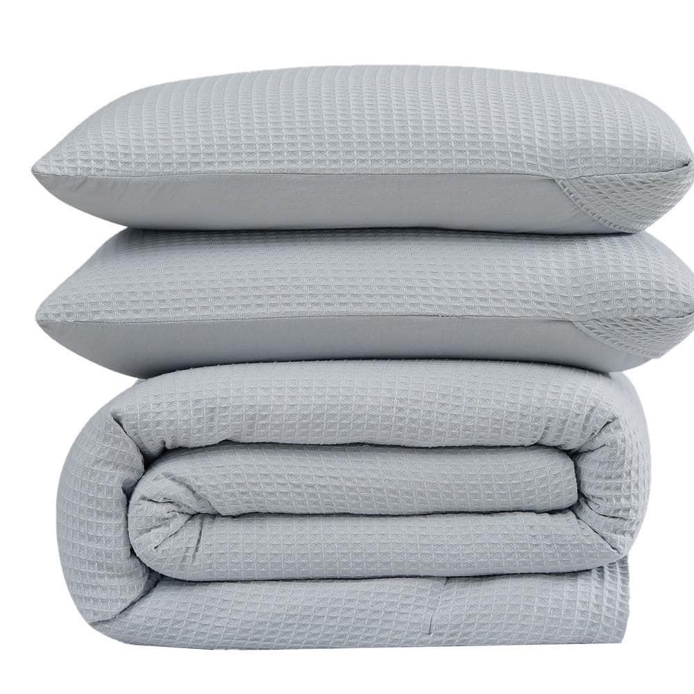 Cannon 2pc Twin/Twin XL Heritage Cotton Waffle Comforter Set Gray