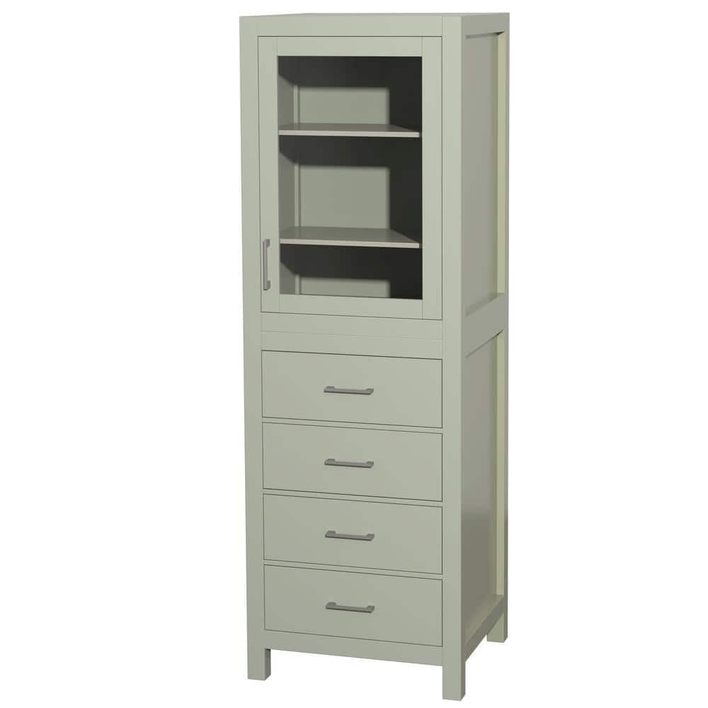 Wyndham Collection Sheffield Solid Wood Freestanding Linen Cabinet