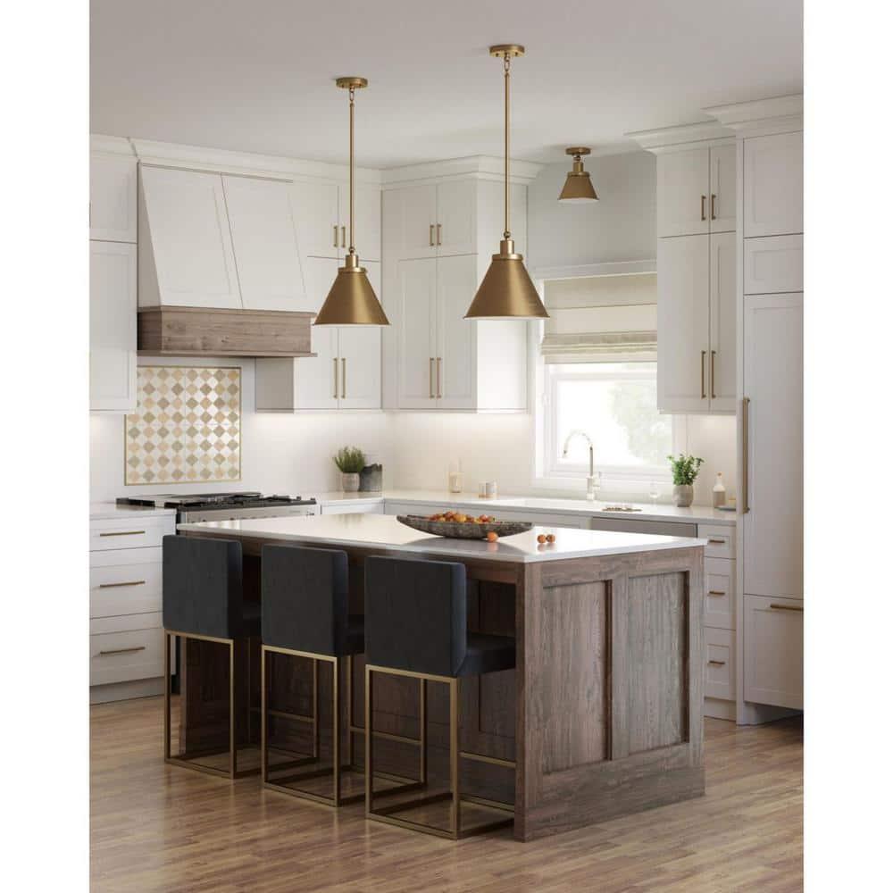 P350199-163-Progress Lighting-Hinton - 1 Light Flush Mount-Vintage Brass Finish