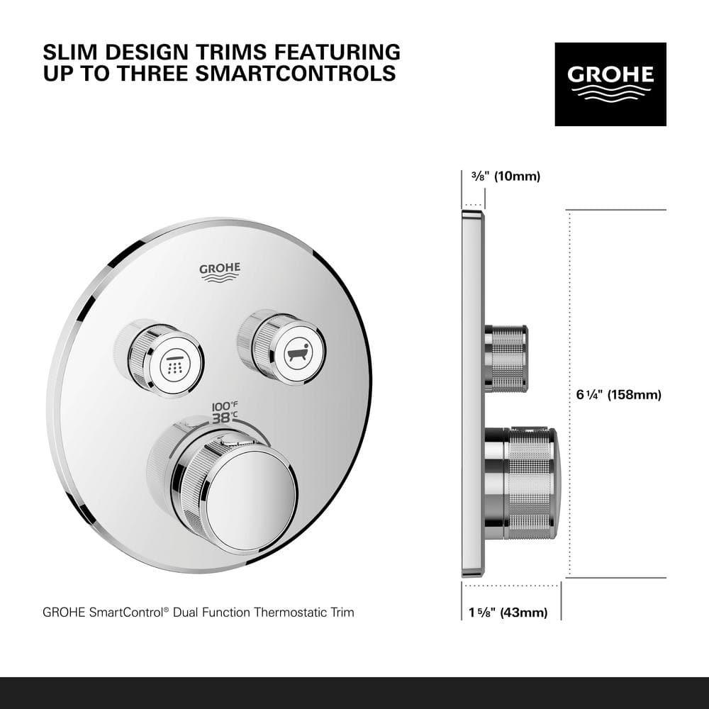 GROHE Grohtherm SmartControl Dual-Function Shower Thermostatic Valve Trim