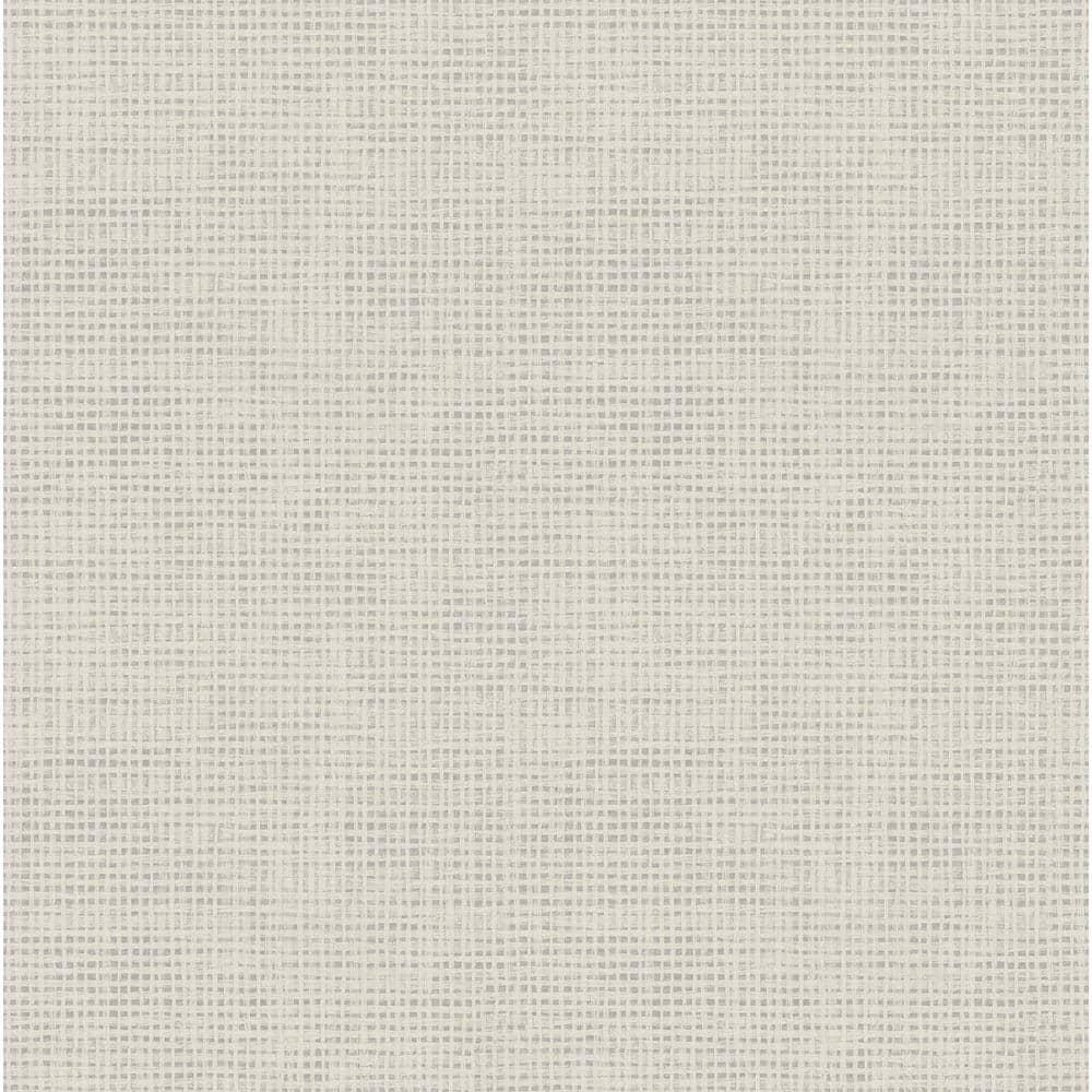 3122-10010 Nimmie Woven Grasscloth Wallpaper with Loosely Strands Woven in Light Grey Colors Farmhouse Style Prepasted Acrylic Coated Paper