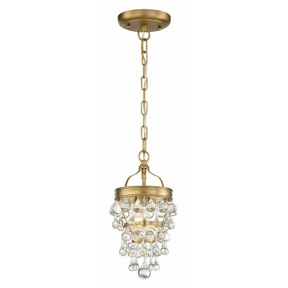 Crystorama Lighting Calypso 1 - Light Pendant in  Vibrant Gold