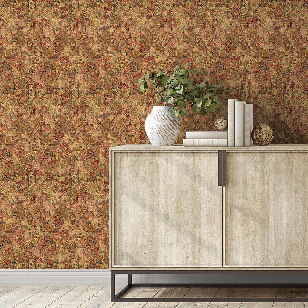 Surface Style - Peel and Stick Wallpaper, Abstract Wallpaper for Bedroom, Powder Room, Kitchen, Vinyl, 30.75 Sq Ft Coverage (Cumbrae Collection, Ruby)