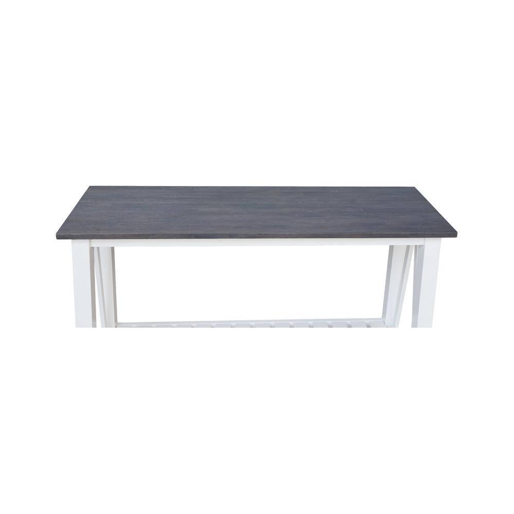 Surrey Solid Wood Console/Sofa Table in White/Heather Gray