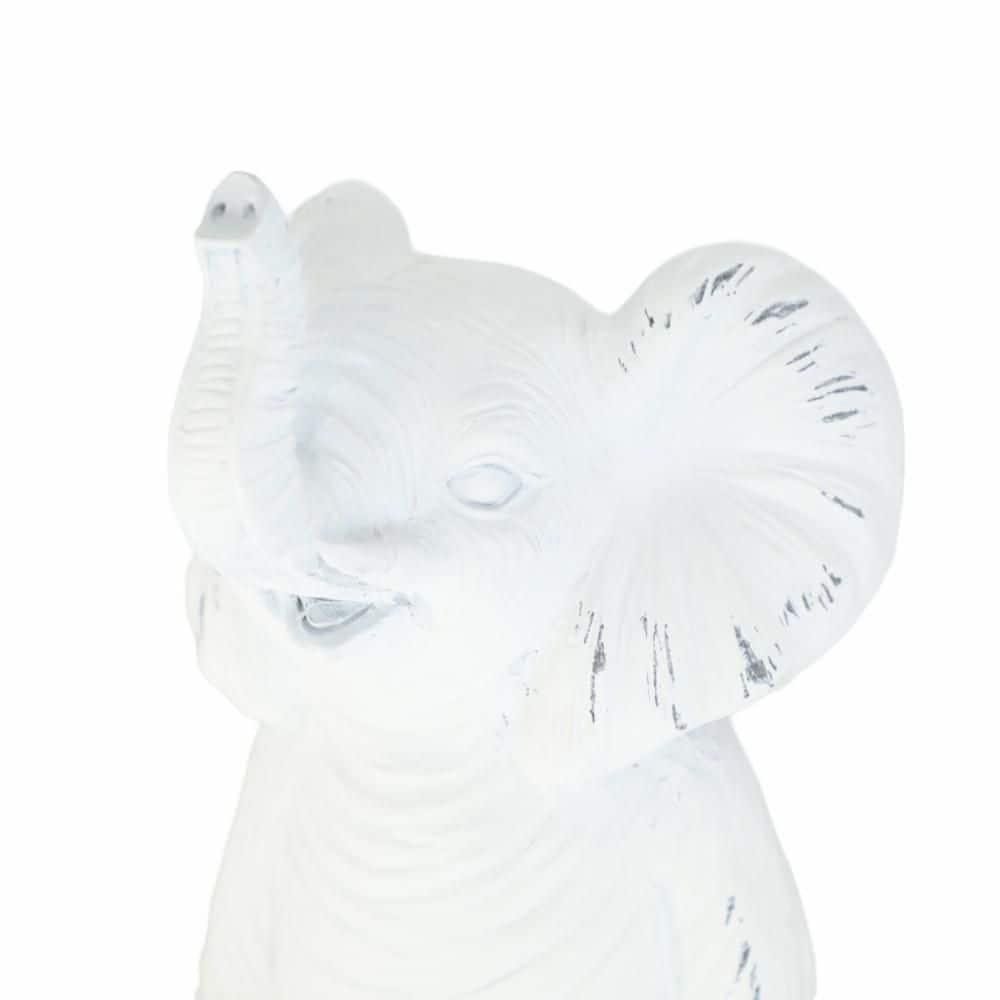 Sagebrook Home Set of 3 Yoga Elephant Figurines - Classic White Polyresin Sculpture of Yoga Posed Eleplants - Home, Office, Yoga Studio Decor -