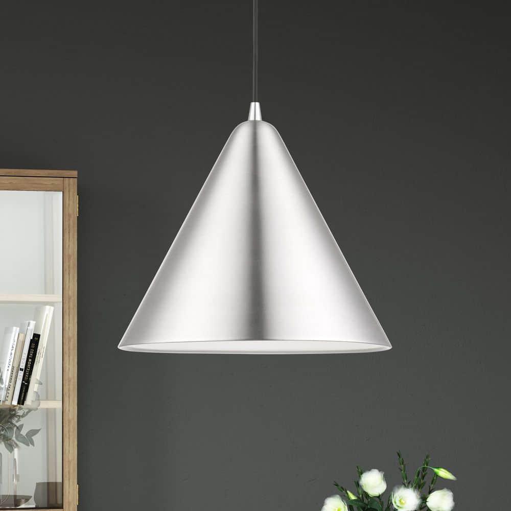 Livex Lighting Dulce 1 - Light Pendant in  Brushed Aluminum/Polished Chrome