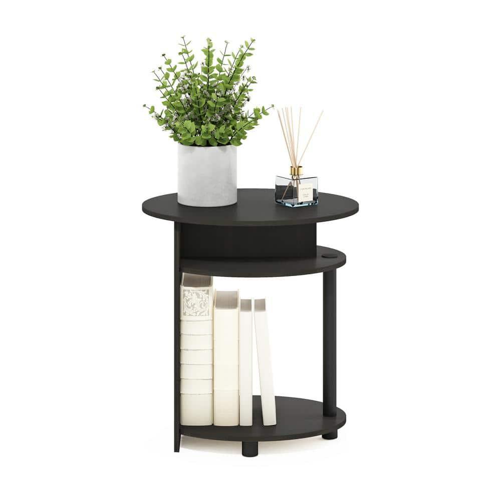 Furinno 15080WNBK JAYA Simple Design Oval End Table, Walnut