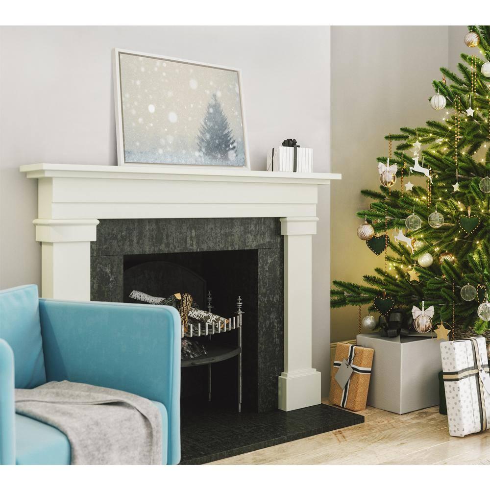 Kate and Laurel Sylvie Snow Day Framed Canvas by Robert Cadloff of Bomobob, 18x24, White