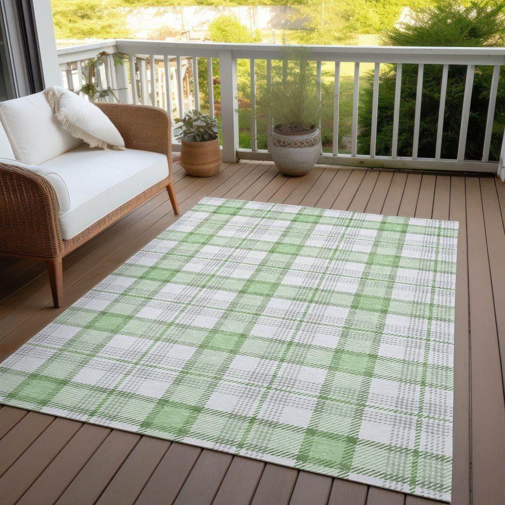 Machine Washable Indoor/Outdoor Chayden ACN1052 Mint Rug