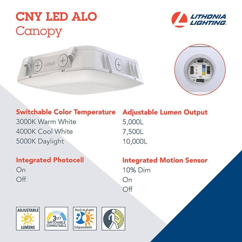 Lithonia Lighting Lithonia Lighting Outdoor CNY LED Canopy Light Photocell On/Off/10% Motion White