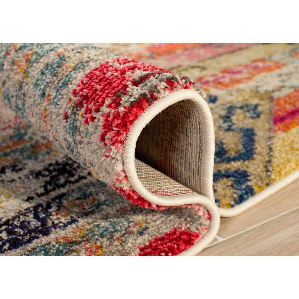 Monaco MNC222 Power Loomed Indoor Area Rug - Light Grey/Multi - 8'x10' - Safavieh