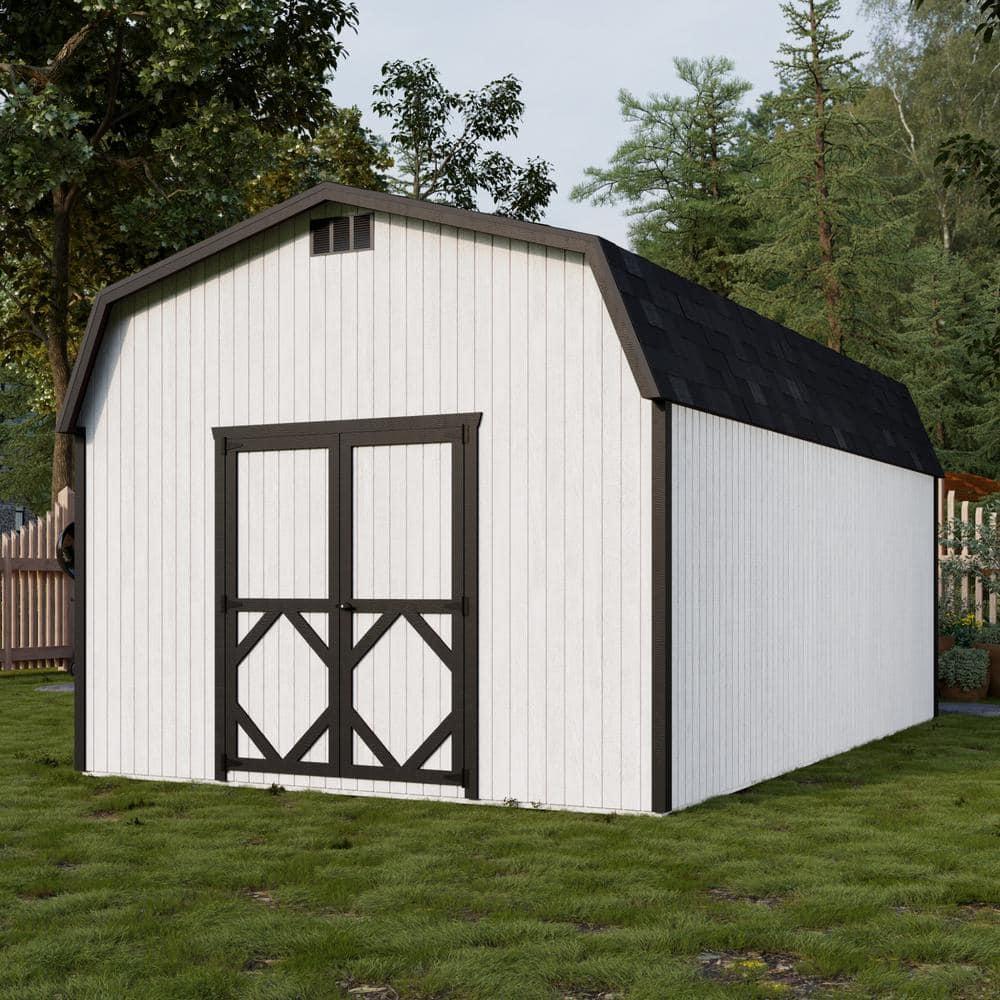 Little Cottage Co. 12x20 Classic Gambrel Barn with 6 ft. Sidewalls and Floor, Outdoor Wood Storage Shed Do-It-Yourself Precut Kit