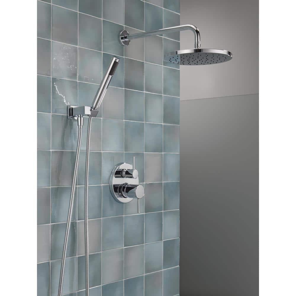 Modern Raincan Round Shower System, Rain Shower Head with Handheld Spray, Shower Faucet Set