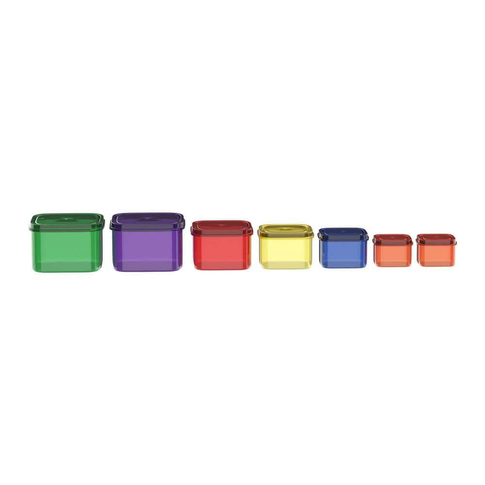 Portion Control Containers- 7 Piece Color Coded Food Storage Set – BPA and DEHP Free, Microwave/Freezer Safe by Classic Cuisine