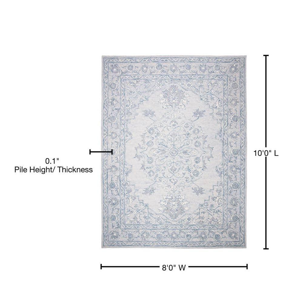 Micro-Loop MLP504 Hand Tufted Indoor Area Rug - Light Blue/Ivory - 8'x10' - Safavieh