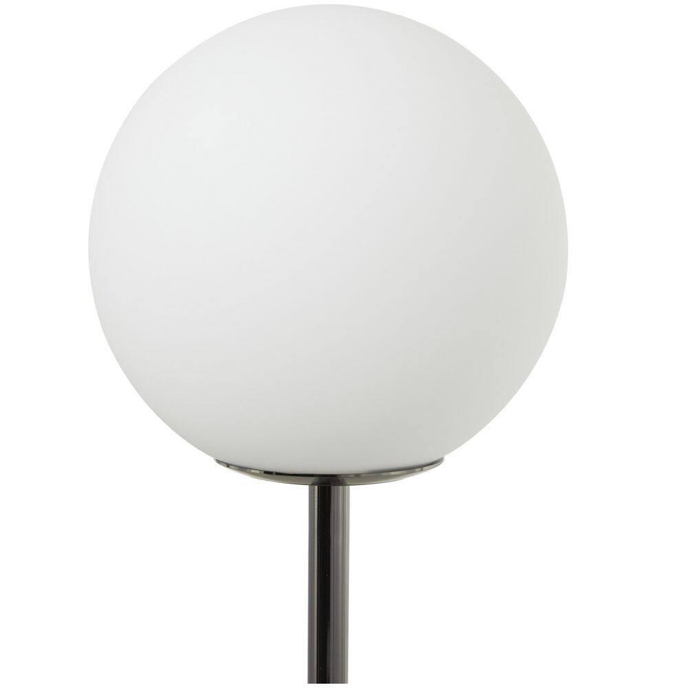 DecMode 73" 2 Light Curved Orb Silver Floor Lamp with White Glass Shade