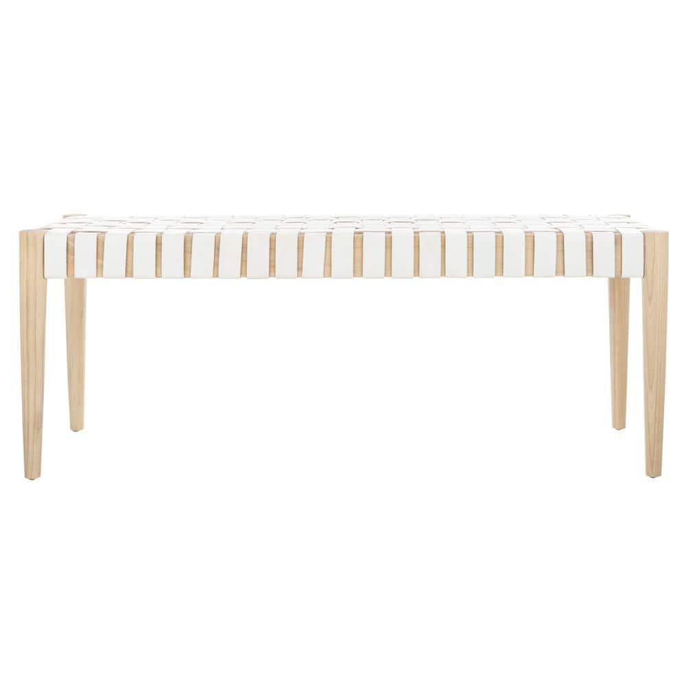 Orin 47" Woven Leather Bench