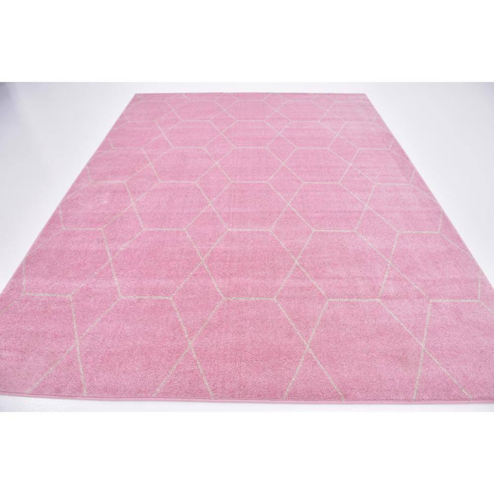 Unique Loom 8' 0 x 10' 0 Trellis Frieze Geometric Light Pink Area Rug