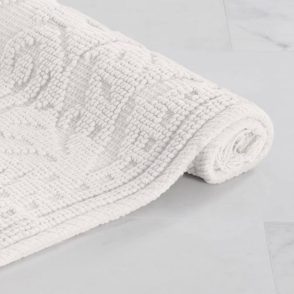 Jean Pierre Ricardo Cotton Fringe 2-Piece Bath Rug Set, White
